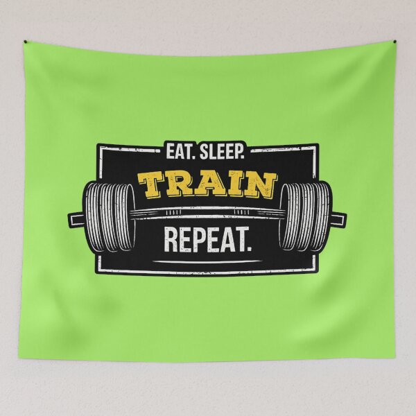 Item preview, Eat Sleep Train Repeat - Hardcore Gym Motivation designed and sold by Vicky021.
