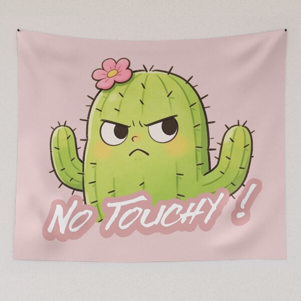 Item preview, Diseño de dibujos animados de cactus divertidos y sin contacto designed and sold by FFPrints.