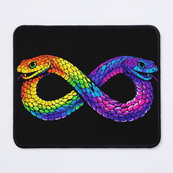 Item preview, Rainbow Infinity Two Headed Snake Ouroboros Autism Awareness Pride designed and sold by BeansHotTees.