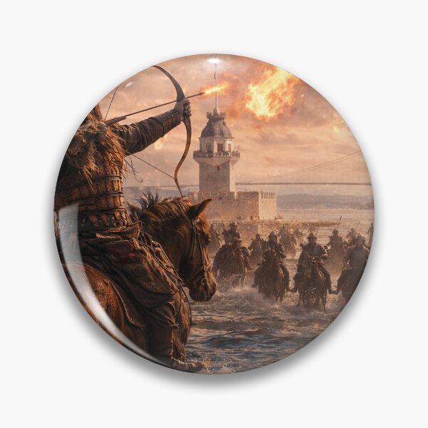 Item preview, Hun Cavalry vs Dragon — Fantasy Historical Battle Artwork designed and sold by Ntograph.