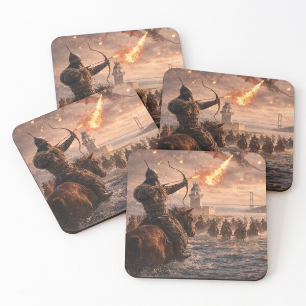 Item preview, Hun Cavalry vs Dragon — Fantasy Historical Battle Artwork designed and sold by Ntograph.