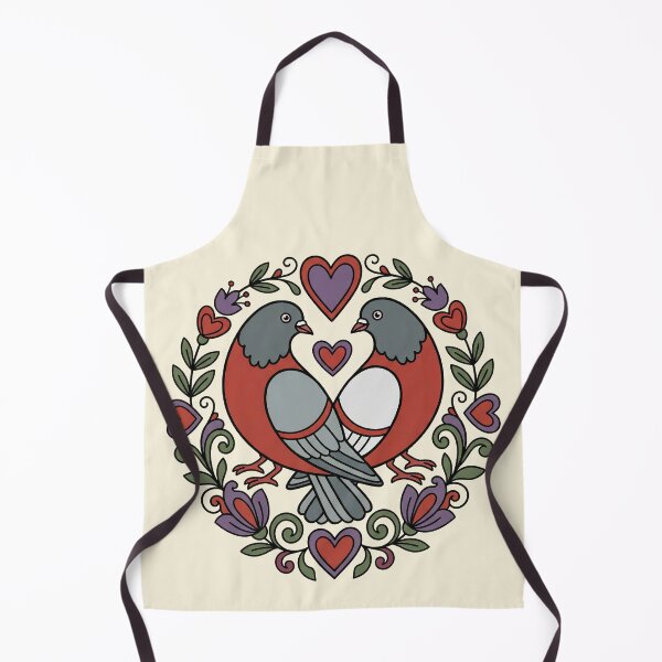 Item preview, Nordic Folk Art Love Birds Floral Heart Wreath Illustration designed and sold by zzz888.