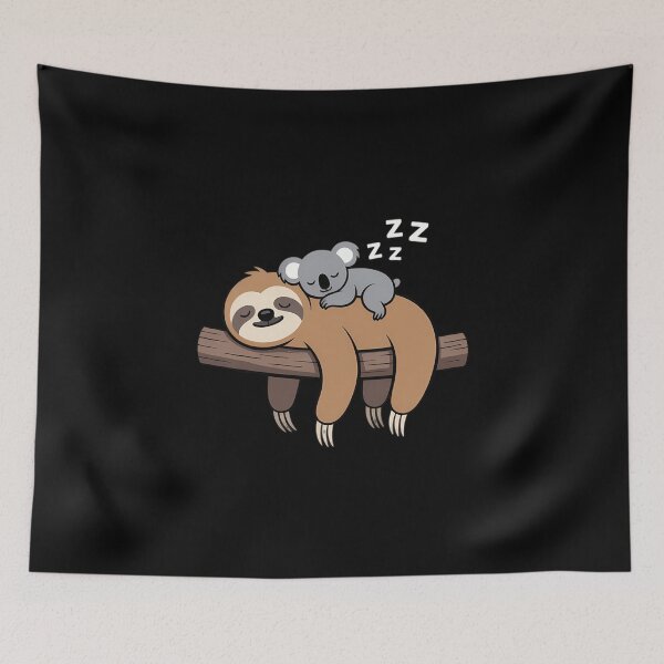 Item preview, Sleeping Cute Lazy Sloth With Baby Koala Mama Bear Nap designed and sold by FaithAbbott.