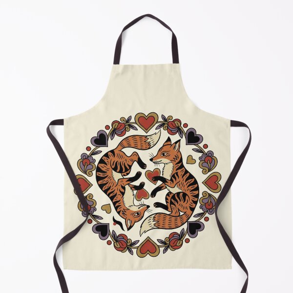 Item preview, Traditional Folk Art Foxes Yin Yang Heart Wreath designed and sold by zzz888.