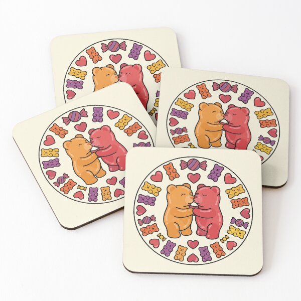 Item preview, Cute Kissing Gummy Bears Candy Circle Valentine Art designed and sold by zzz888.