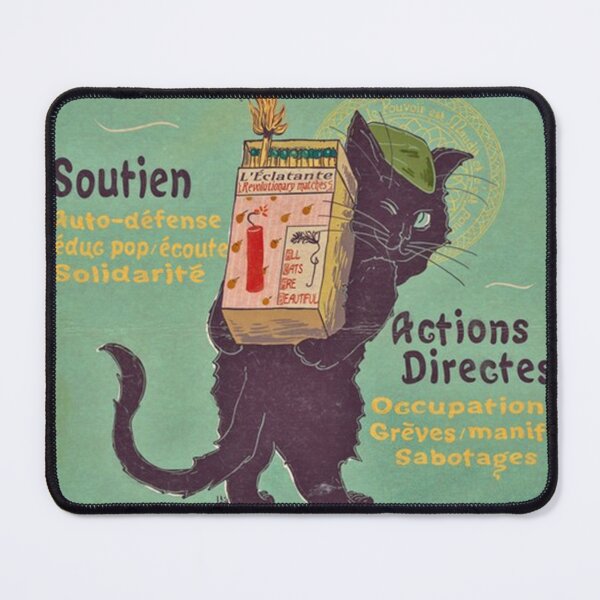 Item preview, Poster Burn with love for revolution – Art Nouveau cat designed and sold by ColemanOlmos.