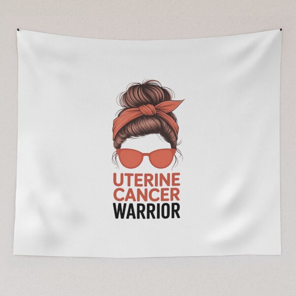 Item preview, Uterine Cancer Warrior Messy Endometrial Cancer Awareness designed and sold by FaithAbbott.