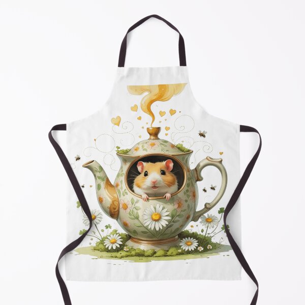 Item preview, Cute Hamster in Floral Teapot Cottagecore Tea Party Watercolor designed and sold by AQUILAKREO.