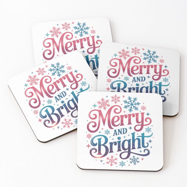 Item preview, Merry And Bright Pink Blue Snowflakes Christmas designed and sold by FaithAbbott.