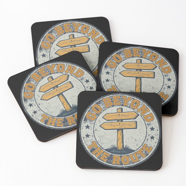 Item preview, Go Beyond the Route Vintage Adventure Badge | Retro Travel & Exploration Design designed and sold by CozyPops.