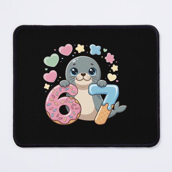 Item preview, Cute Seal 67 Six Seven with Donut and Ice Cream Numbers  designed and sold by LashondaGreen89.