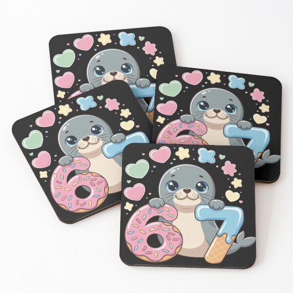 Item preview, Cute Seal 67 Six Seven with Donut and Ice Cream Numbers  designed and sold by LashondaGreen89.