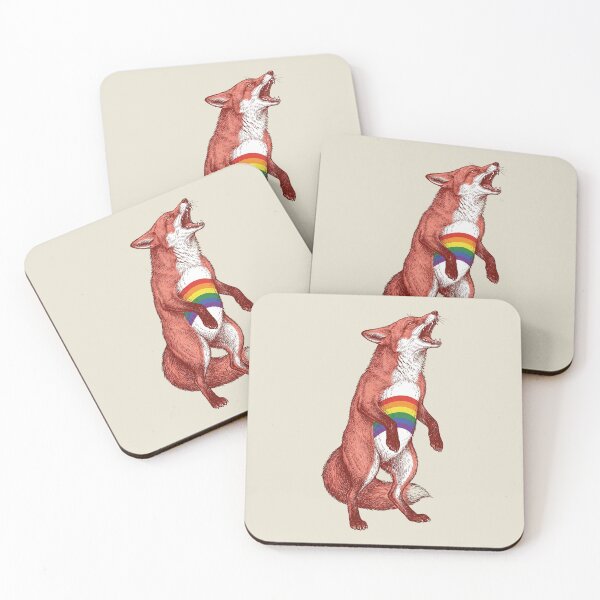 Item preview, Screaming Red Fox Rainbow Pride Vintage Illustration designed and sold by zzz888.