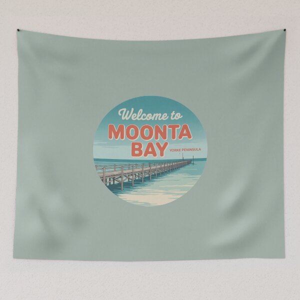 Item preview, Welcome to Moonta Bay — Yorke Peninsula Vintage Travel Sticker designed and sold by Random Designs.