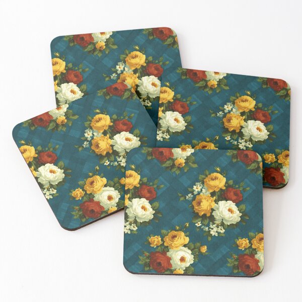 Item preview, Elegant Yellow Roses on Blue Texture designed and sold by Piotrek0001.