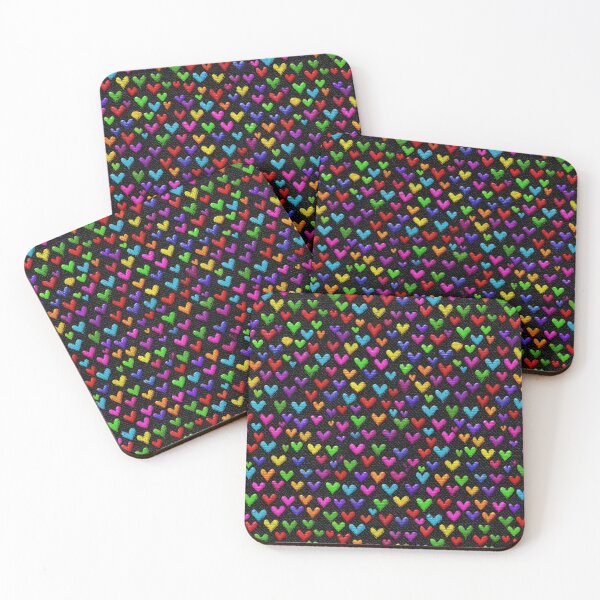 Item preview, Rainbow Neon Small Hearts Mosaic designed and sold by Piotrek0001.