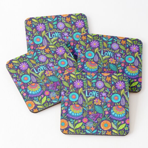Item preview, Psychedelic Neon Boho Love and Flowers designed and sold by Piotrek0001.
