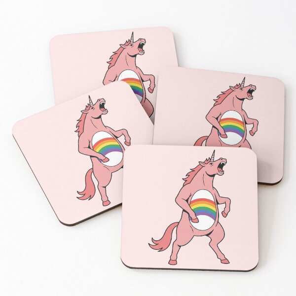 Item preview, Screaming Pink Unicorn Rainbow Belly Pride Cartoon designed and sold by zzz888.