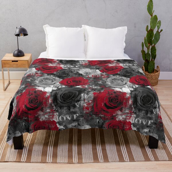 Item preview, Grunge Black and White Roses with Red Accents designed and sold by Piotrek0001.