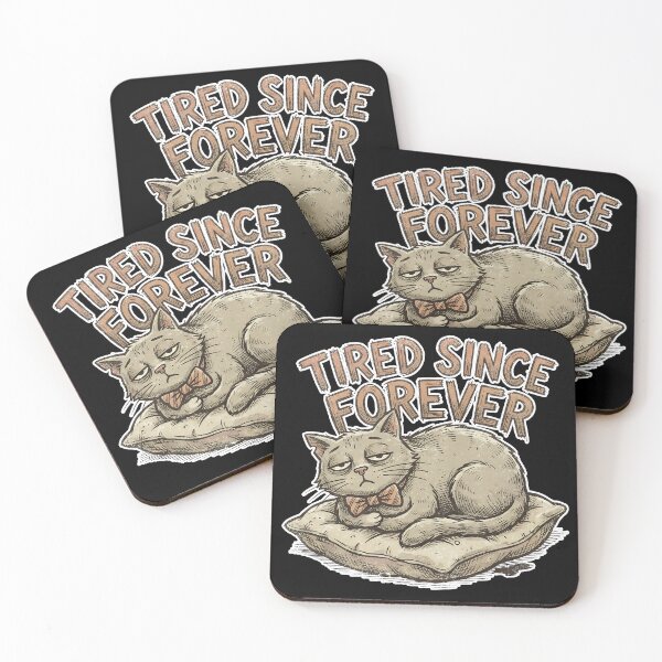 Item preview, Tired Since Forever – Cozy Sleepy Cat Illustration designed and sold by cr6zym1nd.