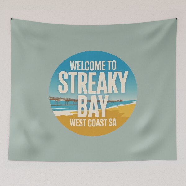 Item preview, Welcome to Streaky Bay — West Coast Vintage Travel Sticker designed and sold by Random Designs.