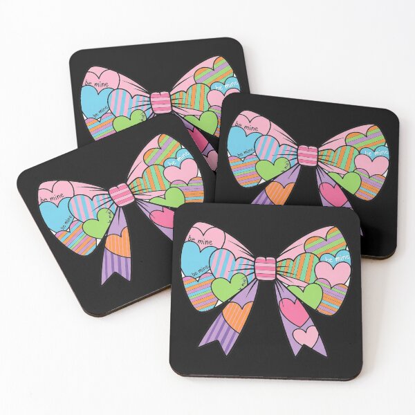 Item preview, Be Mine Valentine Coquette Conversation Candy Heart Bow designed and sold by OlakunleOloroz.