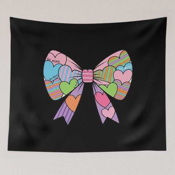 Item preview, Be Mine Valentine Coquette Conversation Candy Heart Bow designed and sold by OlakunleOloroz.