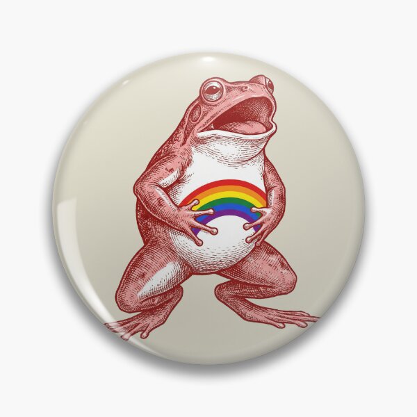 Item preview, Screaming Red Frog Rainbow Belly Pride Vintage Illustration designed and sold by zzz888.