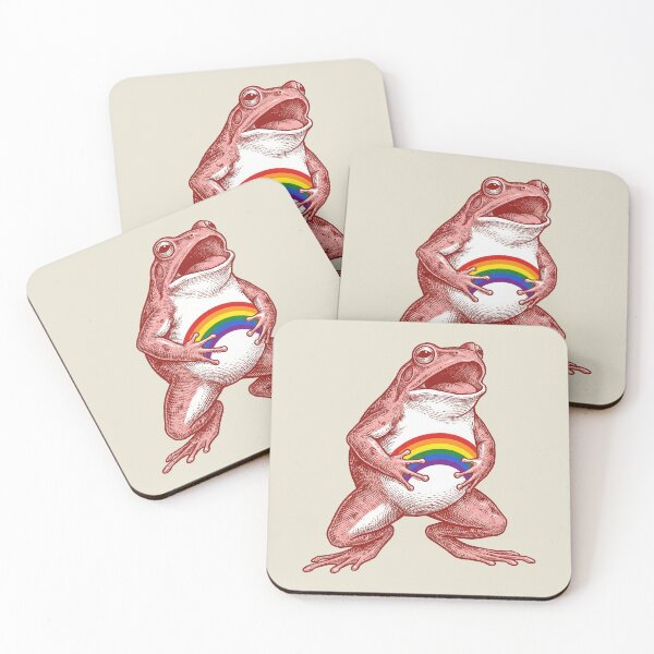 Item preview, Screaming Red Frog Rainbow Belly Pride Vintage Illustration designed and sold by zzz888.