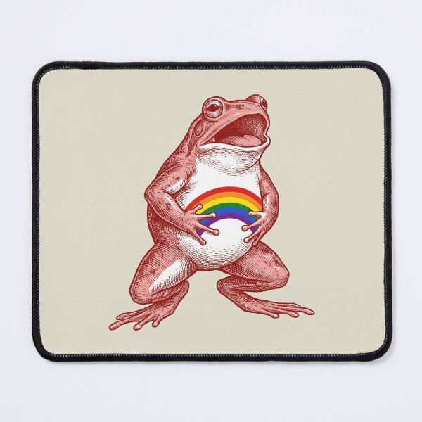 Item preview, Screaming Red Frog Rainbow Belly Pride Vintage Illustration designed and sold by zzz888.