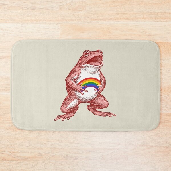 Item preview, Screaming Red Frog Rainbow Belly Pride Vintage Illustration designed and sold by zzz888.