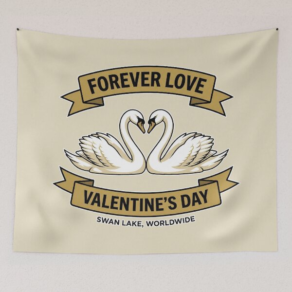 Item preview, Forever Love Swans Heart Emblem Valentine's Day Art designed and sold by zzz888.