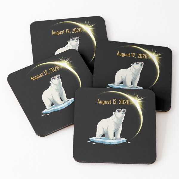 Item preview, Solar Eclipse August 12 2026 Polar Bear Wearing Eclipse Glasses designed and sold by jakaun.