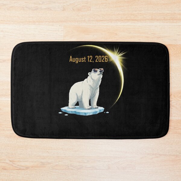 Item preview, Solar Eclipse August 12 2026 Polar Bear Wearing Eclipse Glasses designed and sold by jakaun.