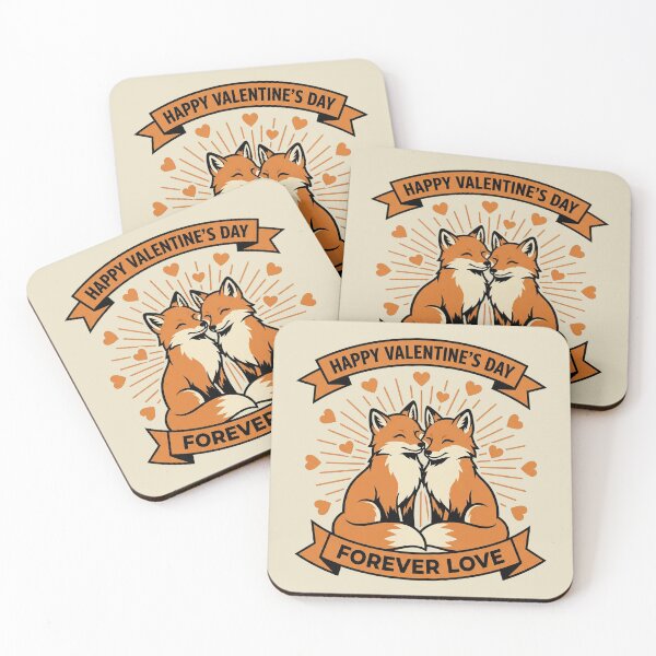 Item preview, Cute Foxes Couple Forever Love Retro Valentine Emblem designed and sold by zzz888.