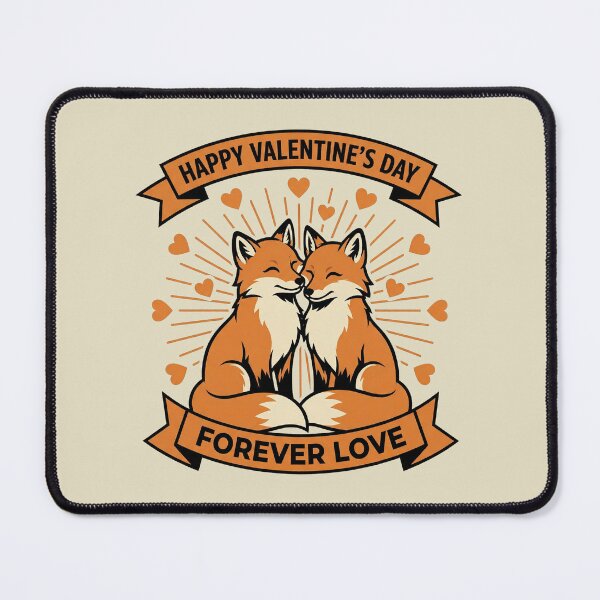Item preview, Cute Foxes Couple Forever Love Retro Valentine Emblem designed and sold by zzz888.