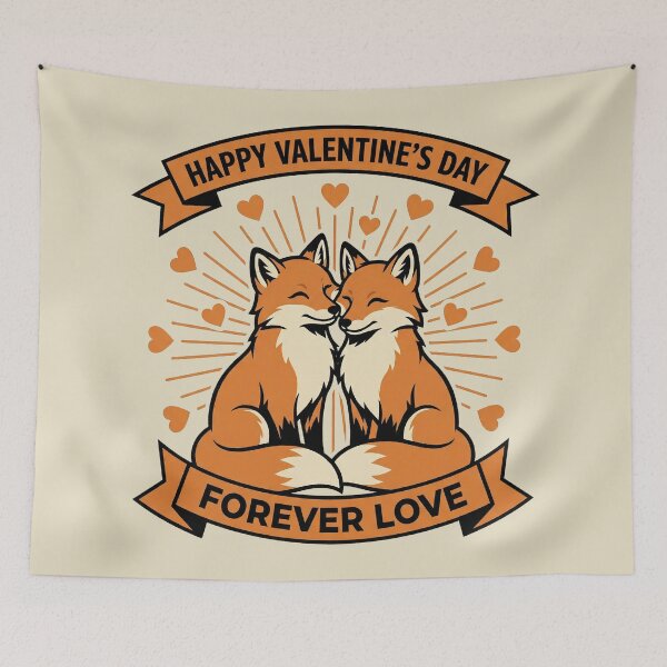 Item preview, Cute Foxes Couple Forever Love Retro Valentine Emblem designed and sold by zzz888.
