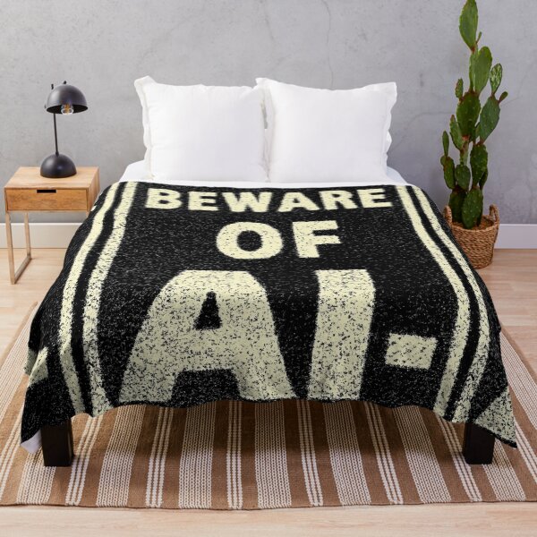 Item preview, Vintage Grunge Poster With Beware Of AI Text designed and sold by Piotrek0001.
