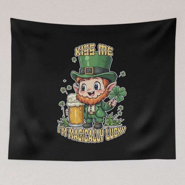 Item preview, Kiss Me I’m Magically Lucky – Irish Leprechaun with Beer designed and sold by cr6zym1nd.