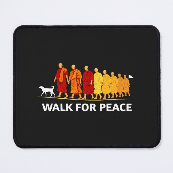 Item preview, Retro Walk for Peace Monks with Aloka Dog Minimalist Zen Art  designed and sold by CriseldaBruning.
