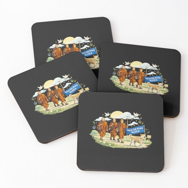 Item preview, Copy of Retro Walk for Peace Monks with Aloka Dog Minimalist Zen Art  designed and sold by CriseldaBruning.