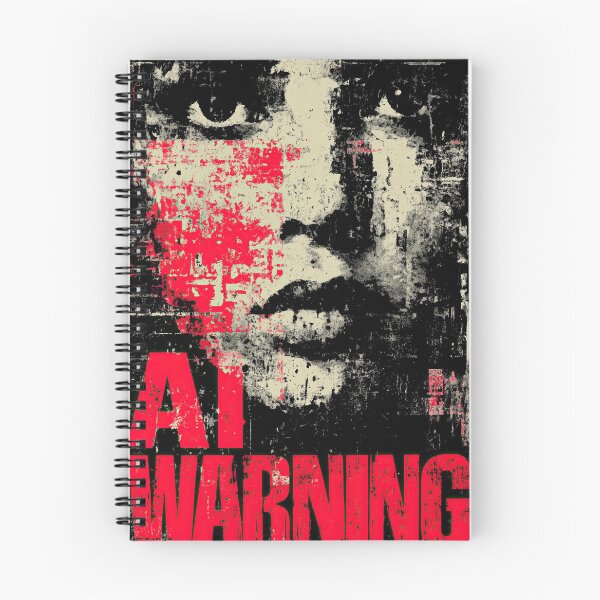 Item preview, Distorted Face Portrait With AI Warning Text Overlay designed and sold by Piotrek0001.