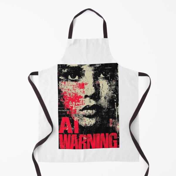 Item preview, Distorted Face Portrait With AI Warning Text Overlay designed and sold by Piotrek0001.