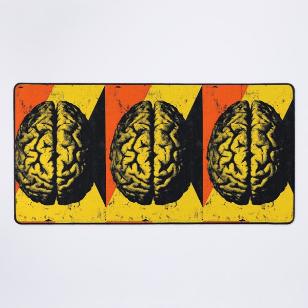 Item preview, Human Brain Illustration On Yellow Grunge Warning Background designed and sold by Piotrek0001.