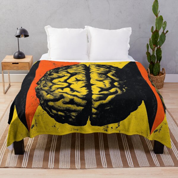 Item preview, Human Brain Illustration On Yellow Grunge Warning Background designed and sold by Piotrek0001.