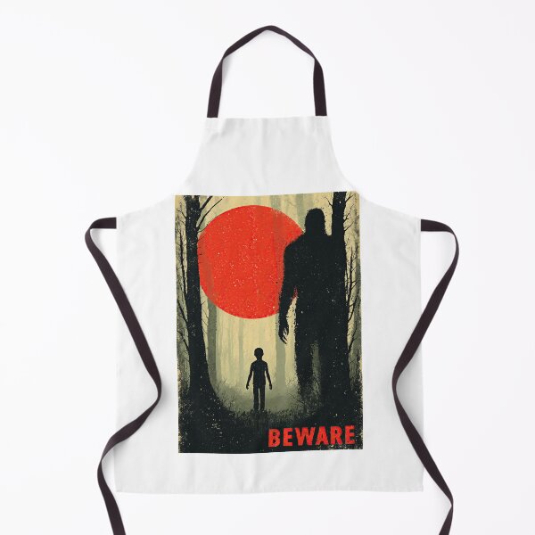 Item preview, Giant Shadow Monster In Forest Retro Warning Poster designed and sold by Piotrek0001.