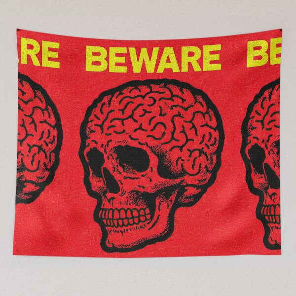 Item preview, Red Skull And Exposed Brain Vintage Propaganda Art designed and sold by Piotrek0001.