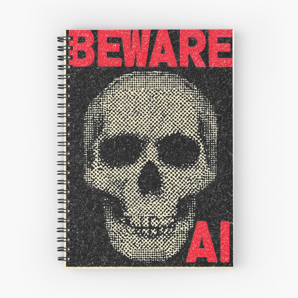 Item preview, Pixelated Skull With Beware AI Text Grunge Poster designed and sold by Piotrek0001.