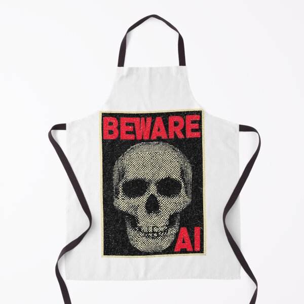 Item preview, Pixelated Skull With Beware AI Text Grunge Poster designed and sold by Piotrek0001.