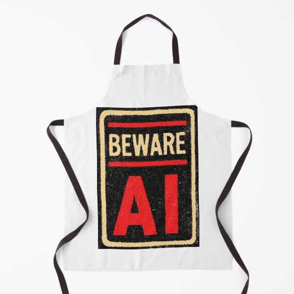Item preview, Bold Typography Sign Saying Beware AI Black Red designed and sold by Piotrek0001.